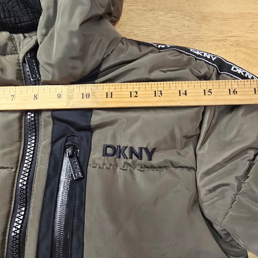 Y2k Style DKNY Green Puffer Jacket Size M (10/12) - Picture 6 of 9